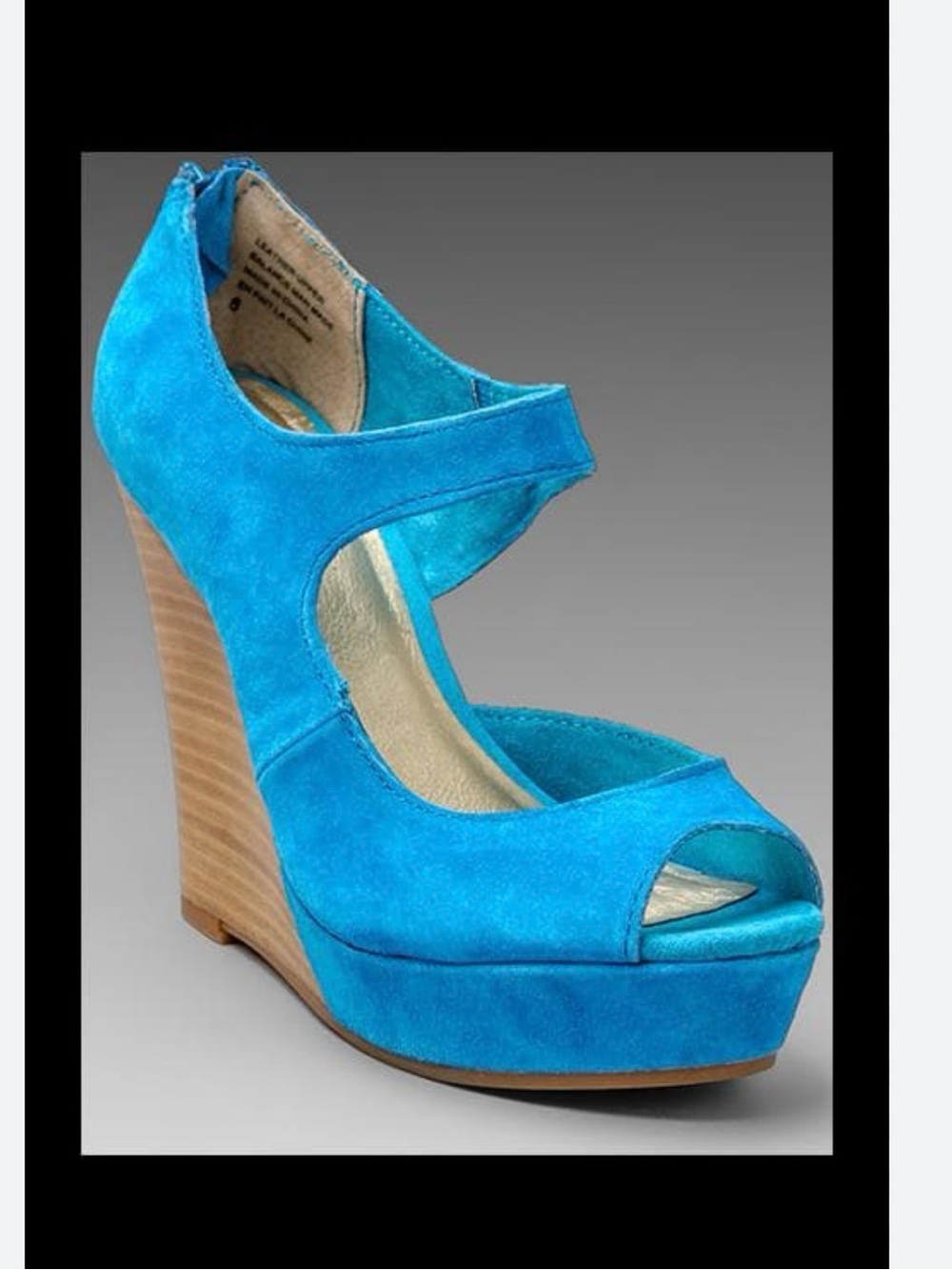Seychelles Down to the Wire Wedge in Turquoise Suede